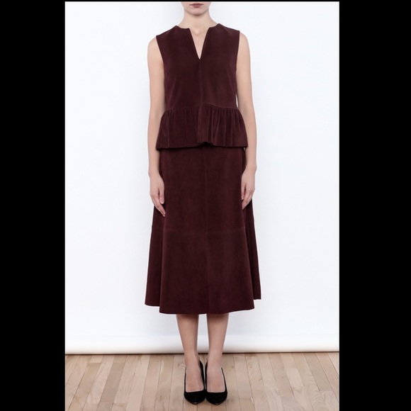 R/R Studio Dresses & Skirts - R/R Studio BURGUNDY SUEDE SKIRT